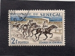 Stamps Senegal -  course de chevaux