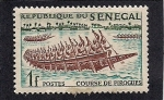 Stamps Africa - Senegal -  course de pirogues