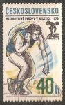 Stamps Czechoslovakia -  Campeonato europeo de atletismo - lanzamiento de bola