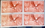 Stamps Spain -  Intercambio 0,80 usd 4 x 10 + 5 cents. 1958
