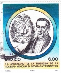 Sellos de America - Mxico -  CL aniversario fundación sociedad mexicana de geografía y estadísticas