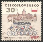 Stamps Czechoslovakia -  30th Intl. Bicycle Peace Race Warsaw-Berlin-Prague