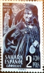 Stamps Spain -  Intercambio cryf 1,50 usd 2 + 0,30 ptas. 1952