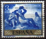 Stamps Spain -  ESPAÑA 1958 1219 Sello Pintor Francisco de Goya y Lucientes El Bebedor Usado