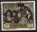 Stamps Spain -  ESPAÑA 1959 1238 Sello Pintor Diego Velázquez Los Borrachos 15cts Usado