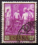 Stamps Spain -  ESPAÑA 1959 1246 Sello Pintor Diego Velázquez La Fragua de Vulcano 2pts usado