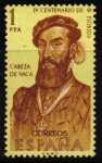Stamps Spain -  ESPAÑA 1960 1301 Sello Nuevo Forjadores de América Cabeza de Vaca