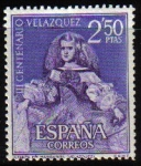 Stamps Spain -  ESPAÑA 1961 1342 Sello Nuevo III Cent. Muerte Velazquez Infanta Margarita de Austria