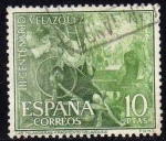 Stamps Spain -  ESPAÑA 1961 1343 Sello III Cent. Muerte Velazquez Las Hilanderas Usado