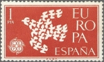 Stamps Spain -  ESPAÑA 1961 1371 Sello Nuevo Europa CEPT Paloma 1pta