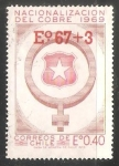 Stamps Chile -  Nacionalizacion del cobre