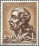 Stamps Spain -  ESPAÑA 1961 1395 Sello Nuevo XII Cent. Fundación Oviedo Fruela Yv1068 Espana Spain 