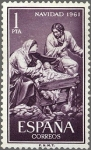 Stamps Spain -  ESPAÑA 1961 1400 Sello Nuevo Navidad La Sagrada Familia