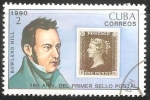 Stamps Cuba -  150 aniversario del primer sello postal - Rowland Hill