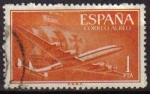 Stamps Spain -  ESPAÑA 1955 1172 Sello Super Constellation y Nao Santa Maria Usado