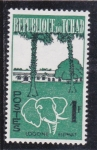 Stamps Chad -  ILUSTRACIÓN PAISAJE Y ELEFANTE