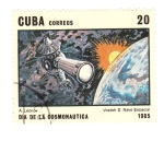 Stamps : America : Cuba :  Dia de la Cosmonautica - Vostok II. Nave espacial