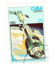 Stamps : America : Cuba :  XXV Aniversario del primer hombre en el espacio