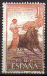 Sellos de Europa - Espa�a -  ESPAÑA 1960 1261 Sello Fiesta Nacional Toros Torero Pase por alto Usado