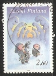 Stamps : Europe : Finland :  Padre e hijo mirando el arbol de navidad