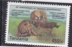 Stamps : Africa : Tanzania :  fauna parques nacionales