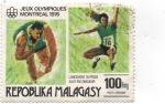 Stamps Madagascar -  LANZAMIENTO DE PESO Y SALTO DE LONGITUD