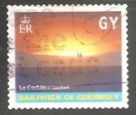 Stamps United Kingdom -  Guernsey - La corbiere sunset