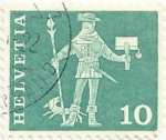 Stamps Switzerland -  MOTIVOS DE LA HISTORIA POSTAL. MENSAJERO DE SCHWYZ, SIGLO XV. VARIANTE. YVERT CH 644A