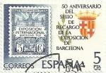 Stamps Spain -  50 ANIVERSARIO PRIMER SELLO DE RECARGO PARA EXPO BARCELONA 1929. EDIFIL 2549