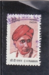 Sellos de Asia - India -  C.V.RAMAN-premio Nobel de Física