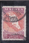 Sellos de Asia - Malasia -  M A P A