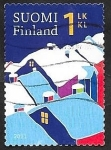 Sellos de Europa - Finlandia -  2100 - Tejados nevados