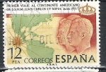 Stamps Spain -  1976 Primer viaje al continente Americano Rey Juan Carlos y Reina Sofia 