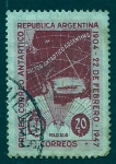 Sellos de America - Argentina -  1er Correo antartico