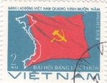 Stamps Vietnam -  mapa y bandera