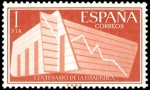 Stamps : Europe : Spain :  ESPAÑA SEGUNDO CENTENARIO NUEVO Nº 1198 ** 1P ROJO ESTADISTICA