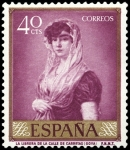 Stamps : Europe : Spain :  ESPAÑA SEGUNDO CENTENARIO NUEVO Nº 1211 ** 40C MALVA GOYA 