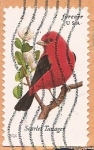 Stamps United States -  forever USA - Tangara rojinegra