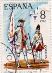 Sellos de Europa - Espa�a -  Abanderado del Regimiento de Zamora 1739 (27)