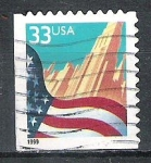 Sellos de America - Estados Unidos -  1999 Bandera y edificios 5C.