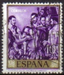 Stamps Spain -  ESPAÑA 1961 1339 Sello Domenico Theotocopoulos El Greco Martirio de San Mauricio usado