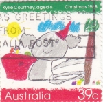 Sellos de Oceania - Australia -  dibujo infantil-Christmas 1988