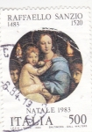 Stamps Italy -  Pintura de Raffaello Sanzio -Navidad-83