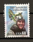 Stamps United States -  Homenaje a Eddie Rickenbacker.(Pionero de la aviacion.)