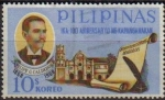 Stamps Philippines -  FILIPINAS 1968 Scott987 Sello Aniversario Constitución Malolos, Felipe G. Calderon e Iglesia Barasoa