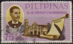 Sellos del Mundo : Asia : Philippines : FILIPINAS 1968 Scott989 Sello Aniversario Constitución Malolos, Felipe G. Calderon e Iglesia Barasoa