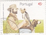 Stamps Portugal -  cetrería- alcón peregrino