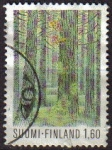 Sellos del Mundo : Europa : Finlandia : FINLANDIA SUOMI FINLAND 1982 Scott 634 Sello Arboles Parque Seitseminen Michel 893X