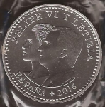 monedas del Mundo : Europa : Espa�a :  30 euros. IV Centenario Miguel de Cervantes. Felipe VI y Letizia