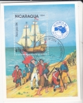 Stamps : America : Nicaragua :  VELERO Y DESEMBARCO